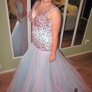 Sherri Hill Mermaid Gown size 6 NWT in Aqua
